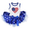 Petitebella USA - Vestido para perro con corazón (estrellas blanco/azules,