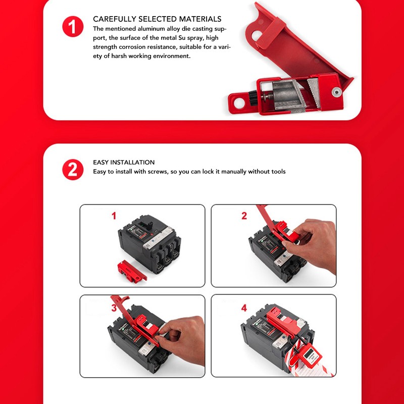 Lockout Tagout Breaker Lock Energy Isolation Impact Resistant Breaker Box