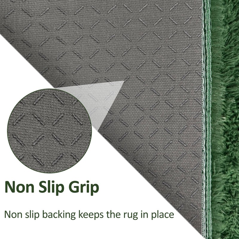 Fluffy Rugs for Bedroom Living Room 3x5 Green Shaggy Area