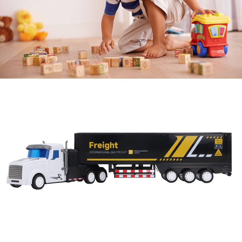 Container Truck Toy High Simulation Extended Carriage Container Trailer Model