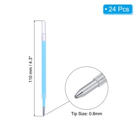 PATIKIL Gel Pen Refills, 24 Pcs 0.8mm Medium Point Pastel Coloring Gel Ink Pen Replace Refills for Retractable Click Pens Writing Drawing Doodling Office Study Classroom Supplies, Blue