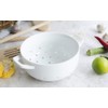 Fyuan Ceramic Porcelain Colander Kitchen Strainer Bowl for Vegetable Fruit