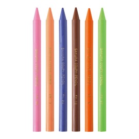 Sakura Crepas Colored Pencils, Coupy Pencil, Set of 6, Pink, Light Orange, Purple, Brown, Orange, Yellow-Green, JFY Rose 6B