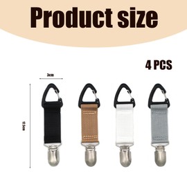 DHWEKU Pack of 4 Hat Clip for Travel, Elastic Hat Holder Clip, Hands-Free Hat Clip for Travel, Hat Clip for Women, Men, Elastic Hat Clips for Outdoor Handbag, Travel Bag, Backpack, multicoloured