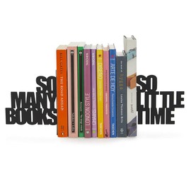 Balvi 'So Many Books' - Sujetalibros Decorativos de Metal - Soporte para Libros de Metal Negro para estantes - Diseño único - Regalo Ideal para Amantes de los Libros y lectores ávidos - Sujetalibros