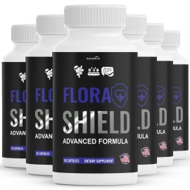 (6 Pack) Flora Shield Capsules, Supports Gut & Digestive Health & Comfort Pills
