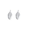 Elli Women's Silver 925 Sterling Silver Xilion Cut Feather Stud