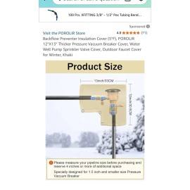 POROLIR Backflow Preventer Insulation Cover, POROLIR 12"X13" Thicker Pressure