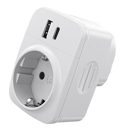 gonew21 UK adapter, travel adapter UK with 2 USB-A 2 USB-C (3A), socket adapter England for Ireland/Britain/Dubai/Maldives, type G adapter, travel adapter