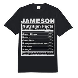 Jameson Nutrition Facts T-Shirt Jameson Name Birthday Shirt Comfort Colors Adult Heavyweight T-Shirt