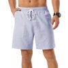 Sailwind Men's Linen Cotton Shorts 7" Elastic Waist Drawstring Casual