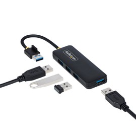 StarTech.com 4-Port USB-A Hub, 5Gbps, Bus Powered, Small Travel Mini Hub, Multi-Port USB 3.0 Splitter, Portable USB Hub
