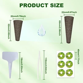 133 Pack Hydroponic Pods Supplies for Aerogarden Pods, Grow Sponges for Hydroponics, Seed Pods Kit with 60 Grow Sponges, 60 Pod Labels,12 Plant Labels, 1 Tweezer for Hydroponic Indoor Garden System