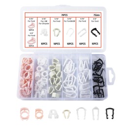 Tioollev 70PCS Car Fuel Line Clips,7 Size Nylon Fuel Line Repair Kit Replacement 3/8" & 5/16" Fuel Line Clamp,Durable Fuel Hose Retainer Clips Compatible with Ford GM Chrysler (70PCS)