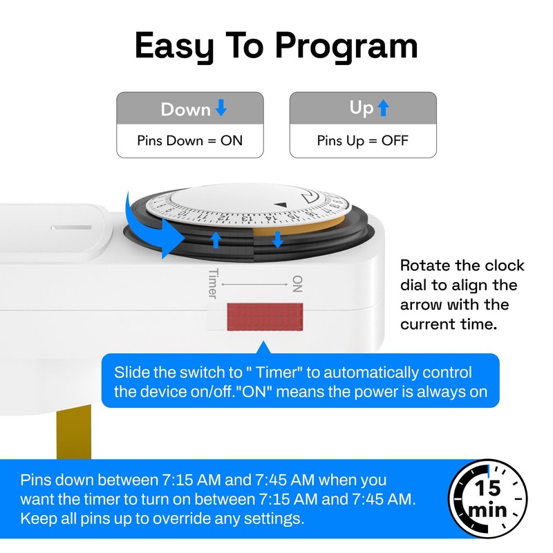 HBN Plug Timer Socket UK,Programmable Segment Plug Timer, for Home