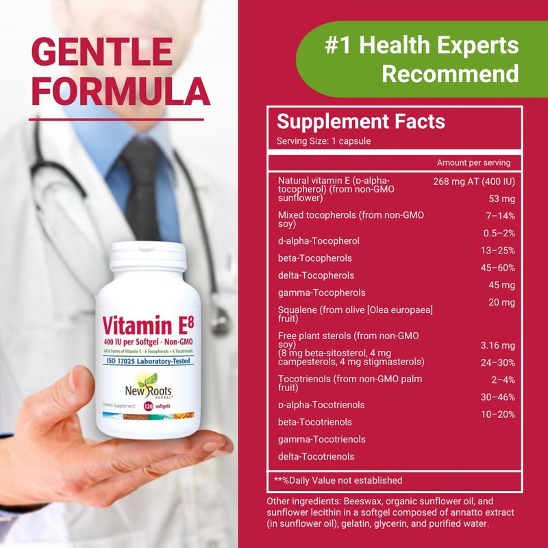 Vitamin E Supplement 400 IU Capsules Organic | All 8