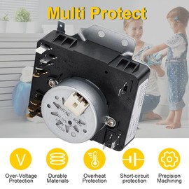 Dryer Timer for May-tag MEDC215EW1, Whirl-Pool WED4815EW1, WED4800XQ0, WED5100VQ1, WED4950HW0, WED4800BQ1, WED5200VQ1 W10185982 Replacement.