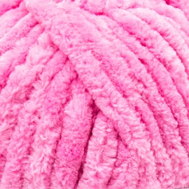Estako Velvet XL 100% Polyester Super Bulky Weight #6 Chenille Blanket amigurumi Yarn for Crocheting and Knitting 3.53 Oz (100g) / 55 Yrds (50m) (13105 - Pink)