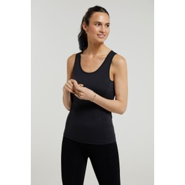 Mountain Warehouse Keep The Heat Womens Thermal Vest Top - Moisture Wick, Quick Dry & Lightweight Baselayer - Best for Autumn Winter, Outdoors, Travelling & Hiking Black Women's Size 10