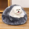 NOYAL Round Hooded Donut Dog Bed for Small & Medium