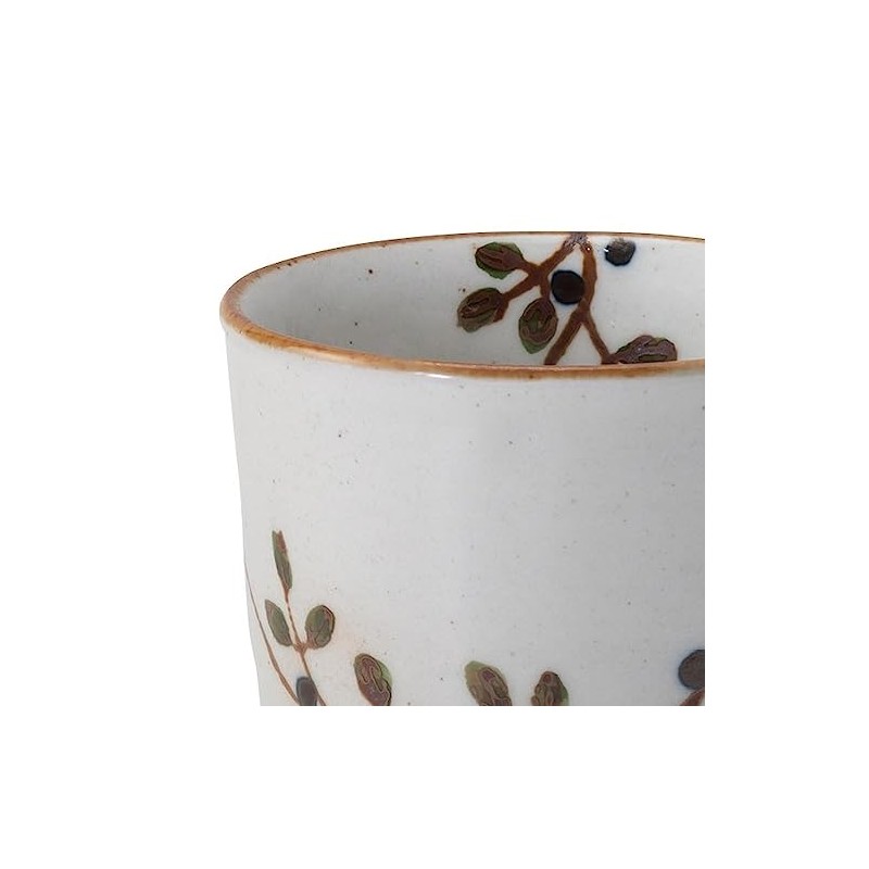 Hasamiyaki 72705 Lightweight Tea Cup (Large), Flower Connecting Pattern, Black,