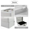 Zerodis Small Cash Box with Key Lock Portable Double Layer