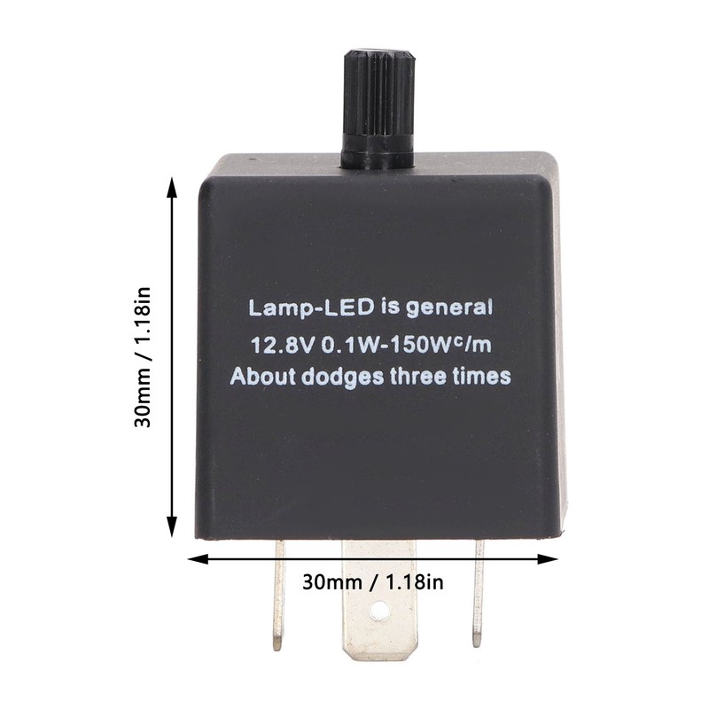 LED Flasher Relay Adjustable Frequency 3 Pin ABS Waterproof Module