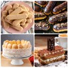 Fchil Silicone Eclair Mold, 6-Cavity Hot Dog Bun Pan, Finger
