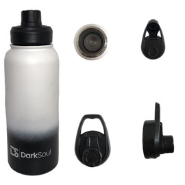 DarkSoul Stainless Steel Water Bottle Double Wall Vacuum Insulation 32oz,Vacuum Flask, for Hot Drink 12Hours & 24Hours Cold Metal Steel Water Bottle BPA Free for Man & Women, Black/White