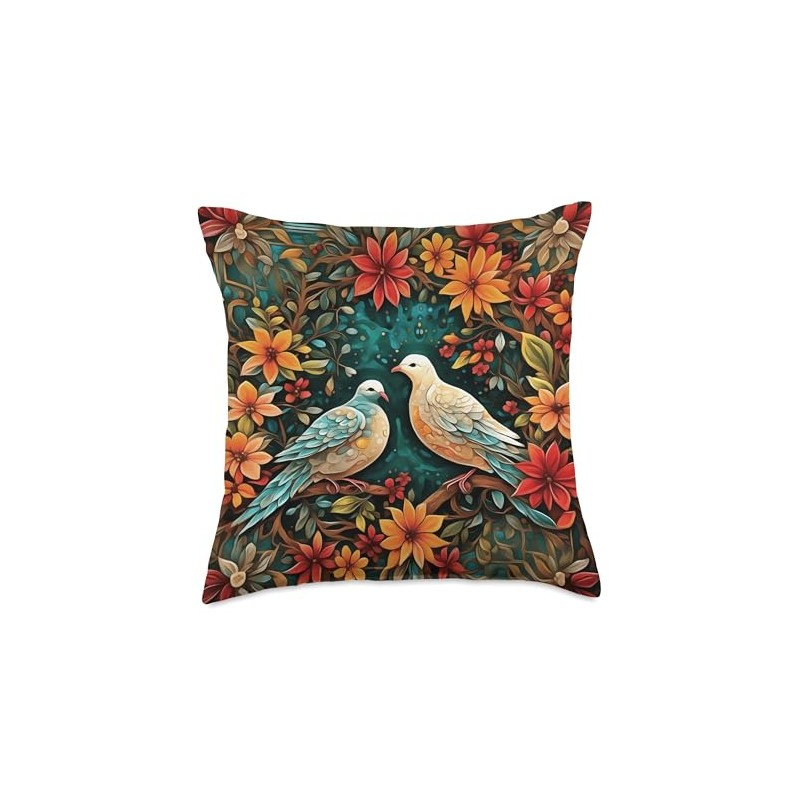 Two Turtle Doves Throw Pillow