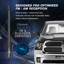 RYDONAIR Antena compatible con Dodge Ram 1500 2500 3500 1990-2024 | Reemplazo de antena de goma de 7 pulgadas | Diseñado para una recepción optimizada de FM/AM
