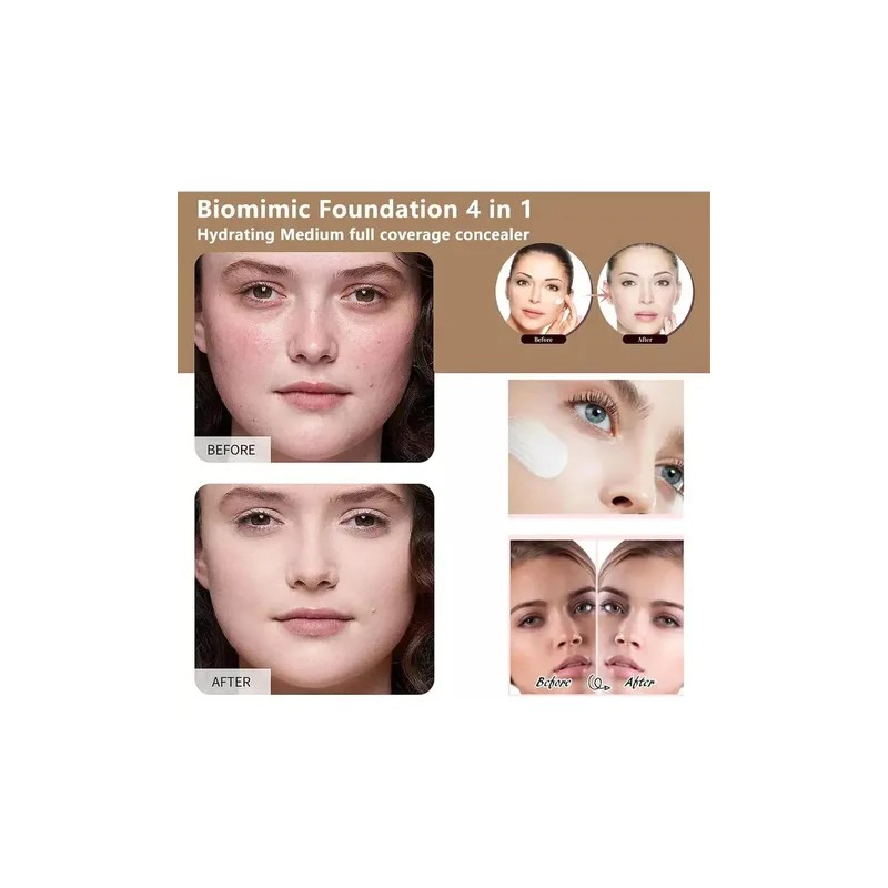 Bio Foundation 4 En 1, Base Hidratante Que Cambia De