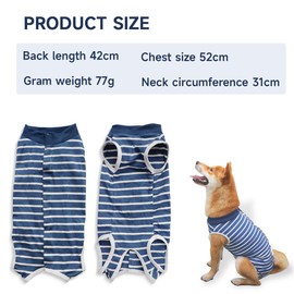 ZEPIQOR Dog Bodysuit After Surgery Dog Body Operation Male Dog Body Wound Protection Recovery Suit for Dog Body Castration Dog After Surgery Cone Alternative (Blue, L)