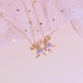Dance Necklaces for 2 BFF Matching Ballet Necklace Dance Recital Gift for Best Friend Sister Daughter Niece, Birthday Friendship Gifts for Dancer (Dance Necklace-Gold)