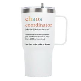 KLUBI Chaos Coordinator Tumbler Mug Gifts for Women 20 Ounce Administrative Professional Day Gifts Teacher Appreciation Gifts for Women Valentines Day Gifts for Co Workers Best Boss Gifts for Women