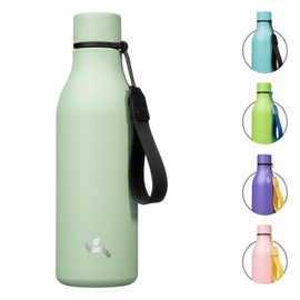 Konokyo Konokyo Insulated Water Bottle with Strap,18 oz Double Wall Stainless Steel Vacuum Bottles Metal Water Flask,Macaron Green