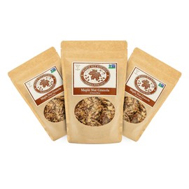 Maple Nut Kitchen Maple Nut Granola 3 Pack – Vegan & Gluten-Free Oats with Walnuts, Pumpkin & Sunflower Seeds | Low Sugar, Healthy Granola for Breakfast | Maple Syrup, Olive Oil, Crunchy Cereal Clusters