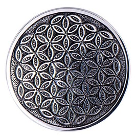 Incense Stick Holder Flower of Life Diameter 15 cm Round White Metal Holder for Smoking Incense Sticks Incense Accessories