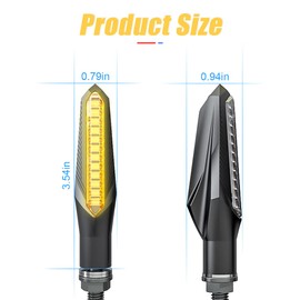 HIPOPY 4PCS Motorcycle Indicators Flowing Turn Signal Lights, Motorbike Amber Brake Daytime Running Light, Universal for Scooter Quad Cruiser Yamaha Off Road (Black2)