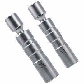 QISF 2Pcs Thin Wall Spark Plug Socket Universal Joint Magnetic Flexible Socket Wrench Removal Tool - 14mm & 16mm