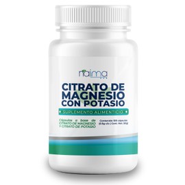 NAIMA Citrato de Magnesio con Potasio, 100 Cápsulas  Suplemento Alimenticio Ingredientes Naturales  Puro, Alta Absorción  Energía y Bienestar General 