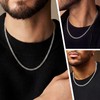 RANKEEF Mens Silver Chain 3mm Cuban Link Chain for Men