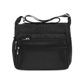 DEEVORCA Damen Lässige Umhängetaschen Mode Umhängetasche Nylon Leicht Wasserdicht Messenger Tasche Reisen Arbeit Einkaufen Täglich Einfach Schultertaschen Mehrere Taschen Schwarz