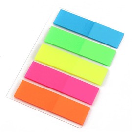 2Pcs 5 Colors Fluorescent Sticky Notes Page Flags, 0.47x1.89 Inch Arrow Flag/Rectangle Tabs Colored Sticky Notes, Sticks Securely, Removes Cleanly(Rectangle)
