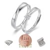 2 Anillos De Pareja Plata 925 Compromiso Promesa Ajustable GOOLUU