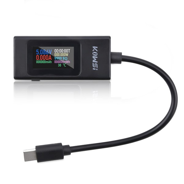 USB Voltage Ammeter, DiyStudio Type-c Tester Color Meter Bidirectional Tester,DC4-30V 0-6.5A Power Test Meter