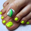 FIEONCIY Press on Toenails with Designs Acrylic Fake Nails for