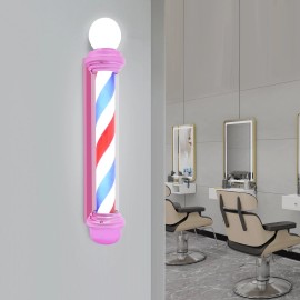 Unbranded 15W Wall-mounted LED Barber Pole Light for Barbershops, SPAs, Pink Exterior