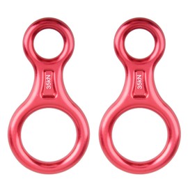TRIWONDER 35kN Eight Ring Sling Climbing Rock Climbing Rappelling Reducer Aerial Work Rescue Eight (Red-2pcs)