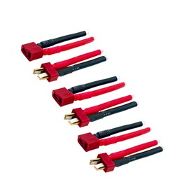 ZHOFONET 3 Pairs T Plug Connector Female and Male Deans with 12AWG Silicon Wire for RC Lipo Battery Cable Drone